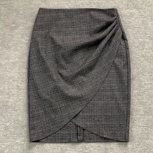 Zara Basic Collection Plaid Faux Wrap Skirt Sz. M